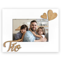 Marco de Sobremesa Zep en Madera Blanca con Escritura y Decoración en Relieve en Forma de Corazón para Fotografías 10x15 - details 2