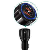 Niucom Cargador de coche carga rápida para móvil Qualcomm 3.1 adaptador dual USB para mechero encendedor coche con luz LED - details 2