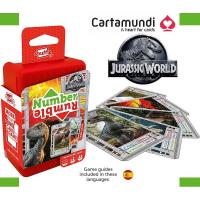 Cartamundi Shuffle Juego de mesa de 54 cartas Jurassic world Parque jurásico Dinosaurios Estrategia Instrucciones en español Partidas de 15 minutos A partir de 6 años Para 2 ó 4 jugadores Juego de bolsillo Viaje En estuche protector de plástico - details 1