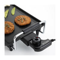 Dcook Plancha eléctrica de asar 2000W, 42.5X22CM, Acero. Cocina saludable sin aceite, superficie amplia, control de temperatura ajustable. ¡Prepara carnes, pescados y verduras fácilmente!" - details 4