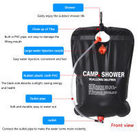 20L Bolsa de Ducha Solar, Ducha Solar para Camping Bolsa Plegable para Ducha Portátil Bolsa de Agua Caliente para Camping, Senderismo, Escalada, Jardín Ducha con Manguera y Cabezal - details 9