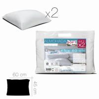 ARISE SHOP-Set 2 Almohada Eco Basic 45x60 CM Tejido100%POLIESTER  Set 2 ,Almohada soft  50x70cm,rellono 100% placa de fibra + espumas trituradas ,Pack 2 Almohada Viscoelástica 45x60 CM - details 1
