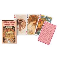 Piatnik Baraja de poker bridge de 54 cartas Alfons María Mucha Arte moderno Modernista Nouveau Cuadros Pinturas Juego mesa Jugar Adultos Colección Coleccionable Poquer - details 0