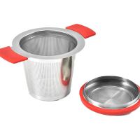 Filtro de Té VIER de Acero Inoxidable con Malla Fina y Asas de Silicona - details 0
