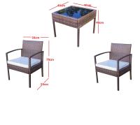 ALLINLIFE Conjunto muebles terraza sillones, sofá y mesa ratán,Muebles de patio con reposabrazos, resistente a la intemperie - details 2