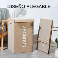 STARLEY-Cesto para la ropa con estampado de letra con tapa 34x34x55cm - details 5
