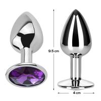 PLUG ANAL CON JOYA PÚRPURA AMATISTA TALLA L ALUMINIO JUGUETES SEXUALES - details 0