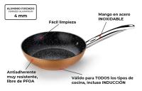 Monix Copper - Sartenes induccion antiadherente de aluminio forjado cobre 20, 24, 26 y 28 cm. Utensilios de cocina para hornillo - details 8