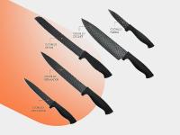 Bonplus BP  Set Cuchillos de Cocina Negros con Soporte  Juego de Cuchillos Profesionales Fabricados en Acero Inoxidable  Set de 6 Piezas  Pelador de Patas y Verduras  Soporte de Plástico  Accesorios de Cocina  Cocina - details 7