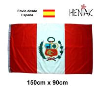 Bandera nacional de Peru 150cm x 90cmHeniak Store tela  poliester pais decoracion peruana blanca y roja - details 0