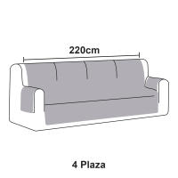 NQT Funda Cubre Sofa - Protector Sofá Reversible Bicolor con Bolsillos Laterales, Diseño Antideslizante, Antimanchas, Lavable a Máquina para Sofa de 1 2  3 4 L Plaza Azul Rojo Granate Gris Oscuro - details 6