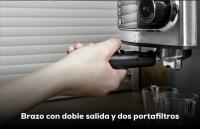 Cafetera Cecotec Power Espresso 20, Máquina de café expresso, 20 bares, 850 W, vaporizador, 2 tazas, superficie calienta tazas, indicadores luminosos, acero inoxidable - details 1