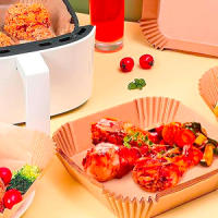 Marctani Papel para Freidora de Aire (100Piezas 16 CM) Accesorios Freidora Sin Aceite, Papel Air Fryer Cuadrado, Moldes Para Freidora de Aire, Desechables, Papel Vegetal Antiadherente, Accessories - details 3