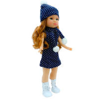Folk Artesanía: Muñeca Colección Simona de Vinilo 40 Cm. Edición Limitada con Vestido, Gorro, Bufanda y Botas de Piel - details 2