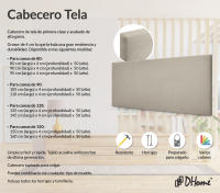 DHOME Cabecero de Polipiel o Tela AQUALINE Liso Cabeceros Cabezal Tapizado Cama Lujo (Beige Tela) - details 1