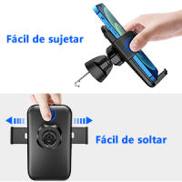 Soporte Movil Coche, Universal Soporte Teléfono Coche para Rejilla del Aire Ventilación con 360° Rotación Ajustable Sujeta Soporte Móvil Télefono para Smartphones de 4,7 a 6,9 ​​Pulgadas - details 6