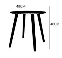 Mesa Auxiliar, Mesa Salón de Centro, Mesita de Noche, para Dormitorio, Sala de Estar, Montaje Sencillo Redondo Diam 48 x 46 cm - details 0
