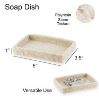 Vaso Jabonera Dispensador de Jabon y Escobillero Efecto Piedra Para Baño Aseo WC Tendance - details 4