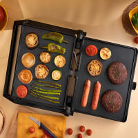 Jata Parrilla Eléctrica Grill de asar doble/parrilla eléctrica con 2 placas de cocinado de 29 x 24 cm, Apertura 180º, Placa superior basculante, Control de temperatura, Bandeja recogesalsas - JEGR1913 - details 1