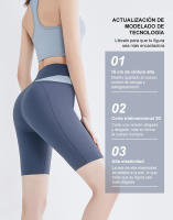 FREES COPES Pantalones Cortos de Yoga para Mujer, Cinco Puntos Fitness Sexy Levantamiento de Glúteos，seamless yoga leggings - details 2