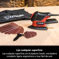 Casals - Multi lijadora SD75 roja de 75W / 11000 rpm / Incluye 40 hojas de lija y filtro / Sistema de cambio rápido de hoja con accesorios y bolsa - details 3