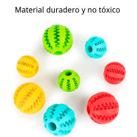 Pelota para Perros con Función de Cuidado Dental,  Bola de Caucho Natural para Perros, Puntos para golosinas, Robusta Pelota de 7 cm de diámetro, Juguete para Masticar Interactivo, Pelota para Entrenamiento - details 1