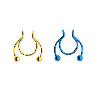 Piercing falso para el tabique, Aro para la nariz y el tabique, sin perforar, 2 piezas, 8/10mm, gran oferta - details 19