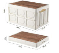 Caja de almacenamiento plegable de plástico para coche, organizador portátil de gran capacidad para libros, juguetes, armario, estuche apilable , aspecto fresco, enfriador para exteriores con bolsa impermeable - details 7