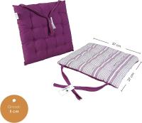 Cojín Acolchado para Silla en Algodón y Poliéster 37 x 37 cm - Decoración Hogar - Ideal para Sillas de Cocina, Comedor, Jardín - details 1