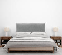 DHOME Cabecero de Polipiel o Tela AQUALINE Liso Cabeceros Cabezal Tapizado Cama Lujo (Gris Tela) - details 3