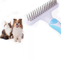 Cepillo para gatos y perros, Peine para Mascotas de Doble Fila de Dientes Redondeados, Peine de Rastrillo para Perros - details 0
