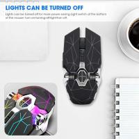 Raton inalámbrico para juegos con retroiluminación LED silenciosa 2400DPI ratón ergonómico óptico USB Recargable para computadora portátil PC computadora.Ratón para Juegos, Gaming Inalámbrico ratón para PC, 2400 dpi - details 5