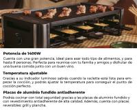 Mellerware - Raclette Yummy 1400W de potencia / Función grill y plancha Placas reversibles y extraíbles / para 8 personas - details 2