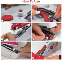 Máquina de coser portátil, Mini máquina de coser eléctrica portátil para principiantes y adultos, fácil de usar y puntada rápida adecuada para ropa, telas, bricolaje para viajes a casa - details 3