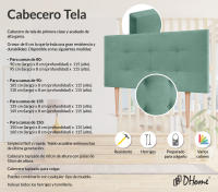 DHOME Cabecero Capitone Tapizado Polipiel o Tela Acualine con 8cm de Grosor Cabezales de Cama Acolchado Capitoné Cabeceros de Cama (Verde Agua Tela) - details 7