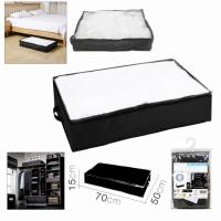 STARLEY-Pack 3 Guarda Todo para Mantas y Ropa, Antihongos, de Material Transpirable; Organizadores para el Hogar para Arreglar tus Armarios, Crea un espacio de almacenamiento Extra, Ecológico, con Ventana Transparente,COLOR NEGRO - details 0