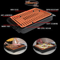 STARLYF Barbacoa eléctrica Smokefree Grill Copper, 1250W, Revestimiento de cobre antiadherente, Cocción uniforme, Termostato Ajustable - details 3