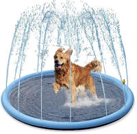 COTTECOTA-Alfombrilla Rociadora de Agua para Perros 100/150 cm Alfombrilla Interactiva para Piscina de Mascotas, Juego al Aire Libre, Juguetes para Perros, Gatos y Niños Piscina de Baño uguetes para el agua al aire libre Verano Diversion Vacaciones (4041) - details 1