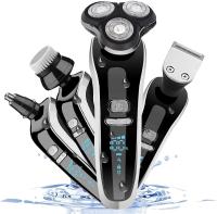 Afeitadora Eléctrica Recargables 4 en 1 para Hombres, Cortadora de Pelo Eléctrica con 3 Peines por USB con Cepillo limpieza de Cara y Cortadorapelo de Nariz y Oreja, Maquinilla de afeitar Multifuncional, con Pantalla LCD, Impermeable. - details 0