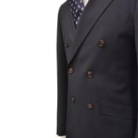 Traje cruzado solapa de pico  BLANCO NUMERO UNO color azul marino.Corte slim fit.Elegancia a la ultima moda. - details 0