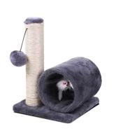 GREATOOL  Árbol Rascador para Gatos Pequeño Altura 30 cm con tubo para Rascar y Juguete de Bola Colgante 35,5x37x46 cm Gris - details 0