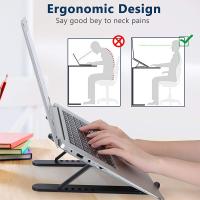 Soporte para Portátil Ajustable, Plegable Soporte de Mesa para Ordenador, Libro, Tablet Notebook, Elevador de Escritorio de Plástico ABS,Laptop Stand Compatible con MacBook Air Pro, ASUS HP Surface Lenovo 5-15,6" - details 0
