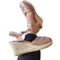 Sandalia Mujer Alpargata Cuña Esparto Plataforma Bordado Lentejuelas Primavera Verano 2023 - details 2