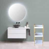 Maxia Market Estantería de Baño de Bambú y Madera MDF Blanca de 3 Niveles - details 2
