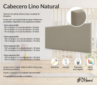 DHOME Cabecero de Lino Natural Liso Cabezal Tapizado Cama Dormitorio Moderno Top Trending (Tierra Lino) - details 1