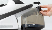 Polti Vaporella Simply VS20.20, plancha generadora de vapor con depósito extraíble de 1,5 L, bomba máx. 6,5 bar, steam boost 210 g/min, función ECO, blanco/negro - details 1