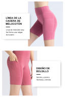 FREES COPES Pantalones Cortos de Yoga Mujer Sin Costuras Realce de Glúteos，seamless yoga leggings - details 3