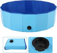 UNUSUAL- Piscina Plegable para Perros Piscina Azul 80x20 cm /120x30 cm Baño para Mascota Bañera para Perros Gatos, Verter Agua Fácilmente Perro Baño Piscina permite que Las Mascotas se Diviertan durante la Ducha Verano SOY-4009 - details 1