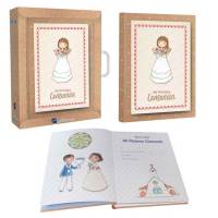 Libro de firmas, recuerdo de la Primera Comunión niña.  Con estuche y maletín a juego. Dispone de 60 páginas a todo color, para firmas, fotos, recordatorios, invitados, con oraciones. Un regalo imprescindible en la Primera Comunión. Fabricado en España. - details 3