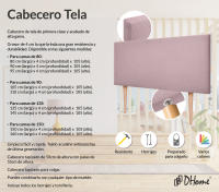 DHOME Cabecero de Polipiel o Tela AQUALINE Liso Cabeceros Cabezal Tapizado Cama Lujo (Salmón Tela) - details 6